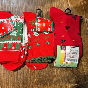 Festive Red Christmas Socks – 3 pairs